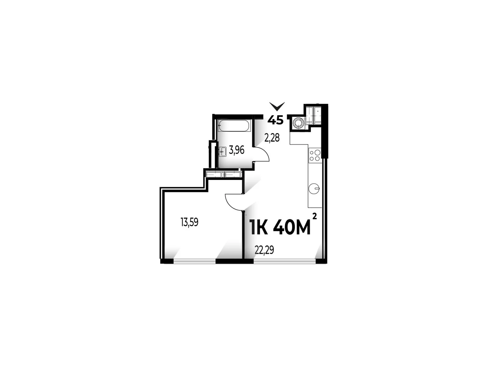 Продается 1-комнатная квартира 40 кв. м в Ивано-Франковске, цена: 56800 $