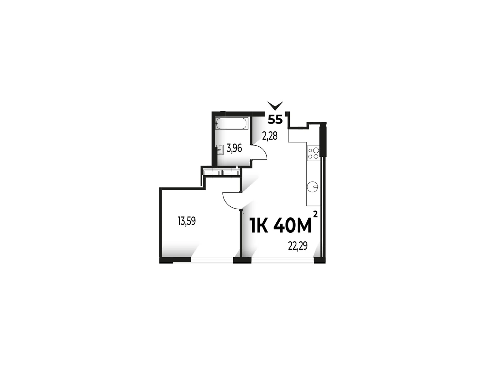 Продается 1-комнатная квартира 40 кв. м в Ивано-Франковске, ул. Гетьмана Ивана Мазепы, 142 - фото 1