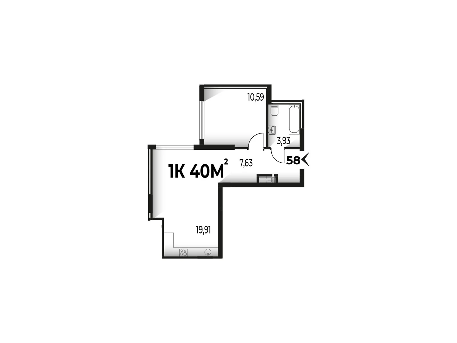 Продается 1-комнатная квартира 40 кв. м в Ивано-Франковске, ул. Гетьмана Ивана Мазепы, 142 - фото 1