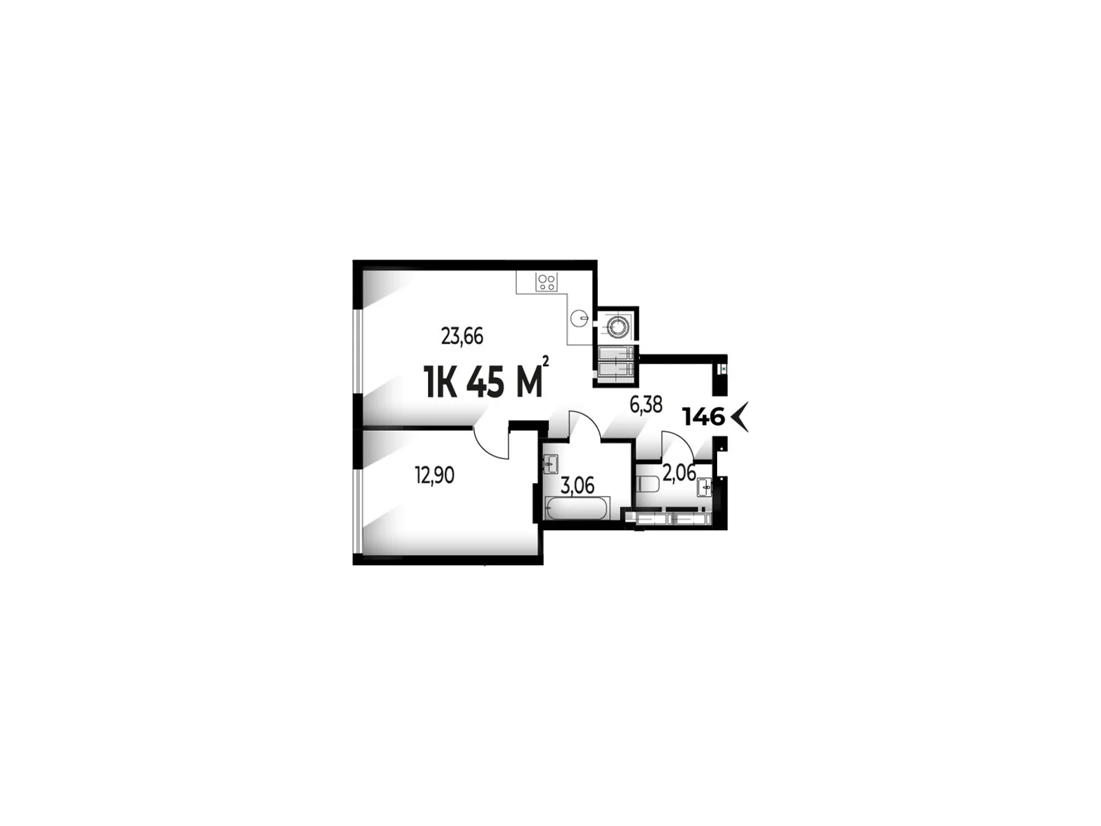 Продается 1-комнатная квартира 45 кв. м в Ивано-Франковске