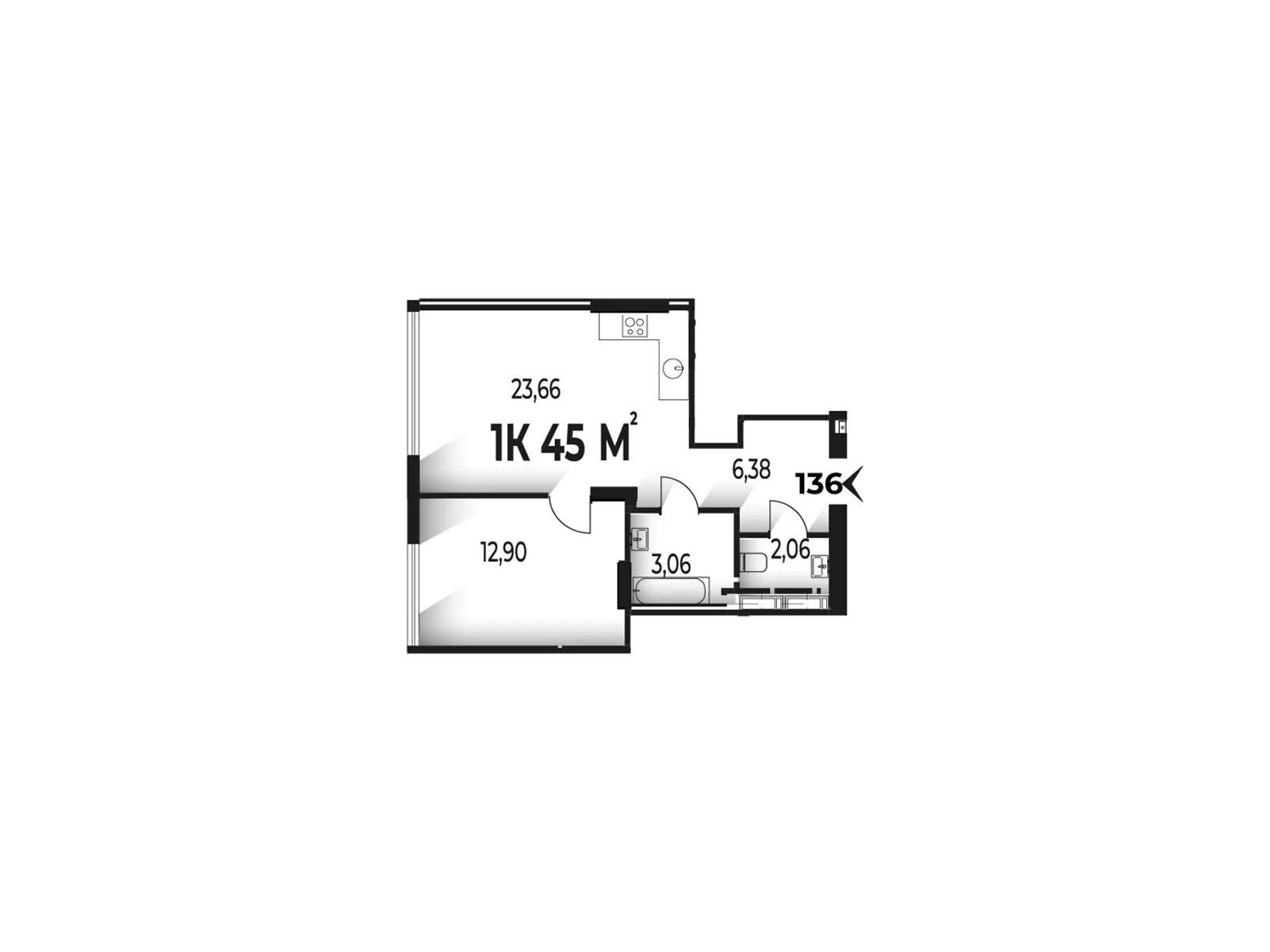 Продается 1-комнатная квартира 45 кв. м в Ивано-Франковске, ул. Гетьмана Ивана Мазепы, 142 - фото 1