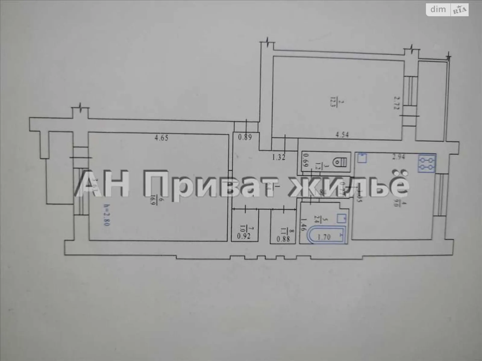 Продається 2-кімнатна квартира 50 кв. м у Полтаві, вул. Грушевського Михайла