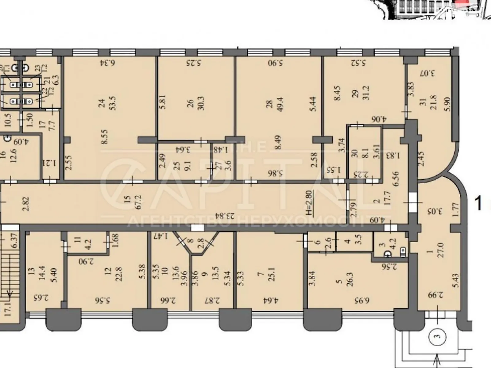 Сдается в аренду офис 480 кв. м в бизнес-центре, цена: 8500 $