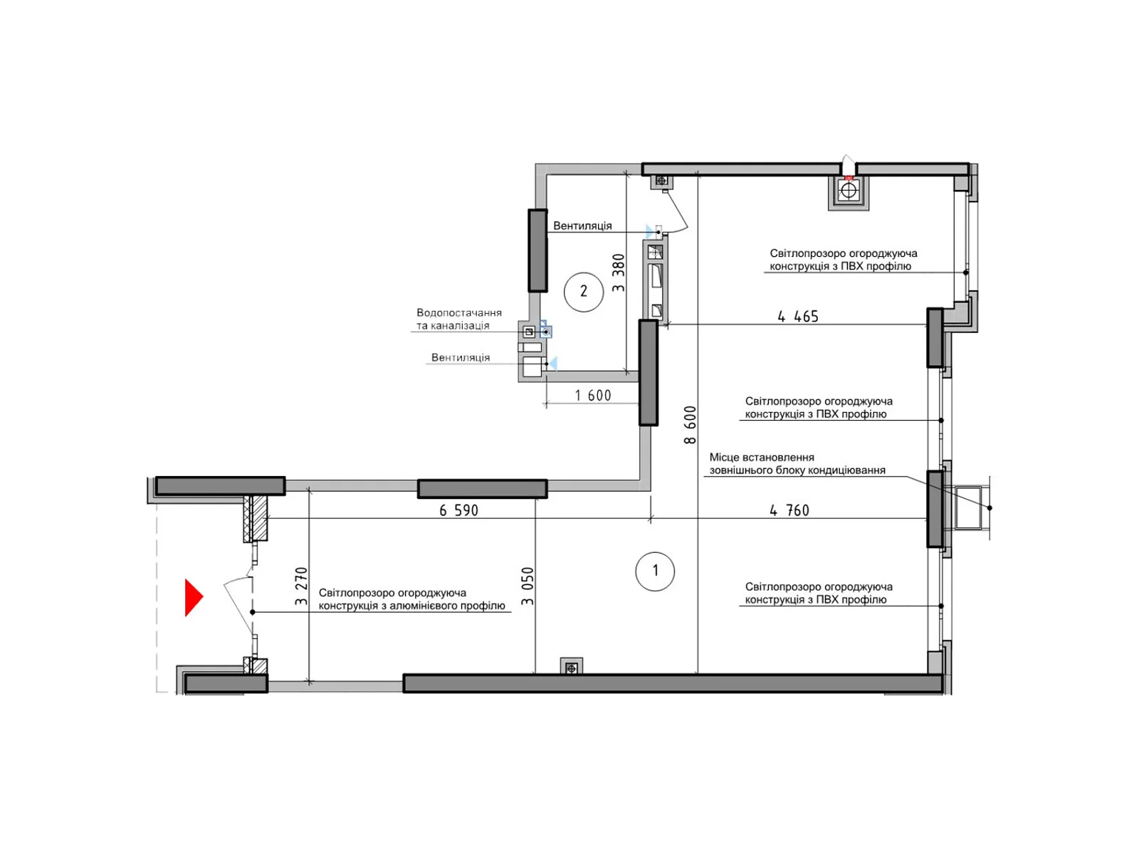 Продається офіс 67.6 кв. м в бізнес-центрі, цена: 97817 $ - фото 1