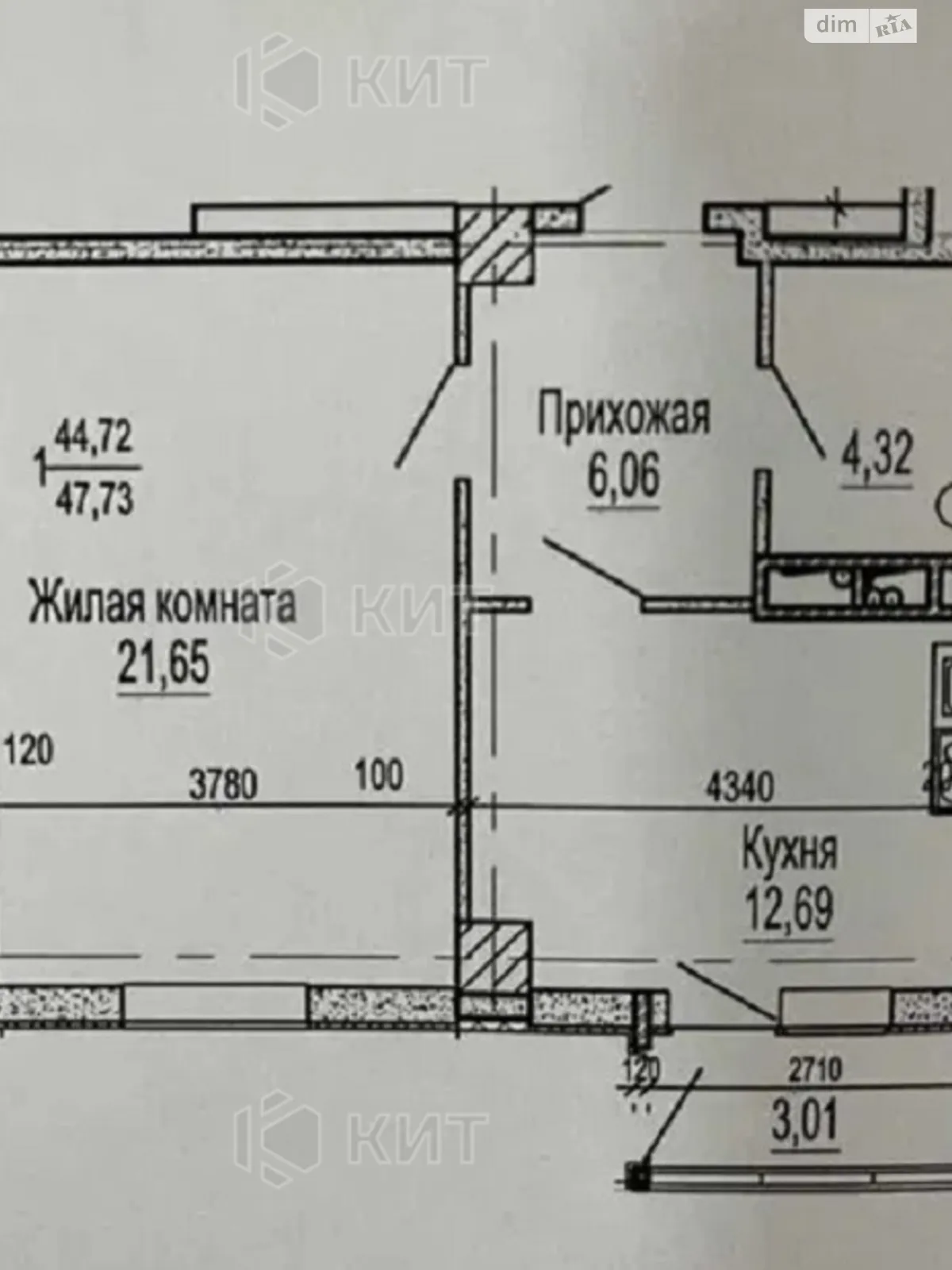 Продається 1-кімнатна квартира 48 кв. м у Харкові, вул. Сухумська, 22