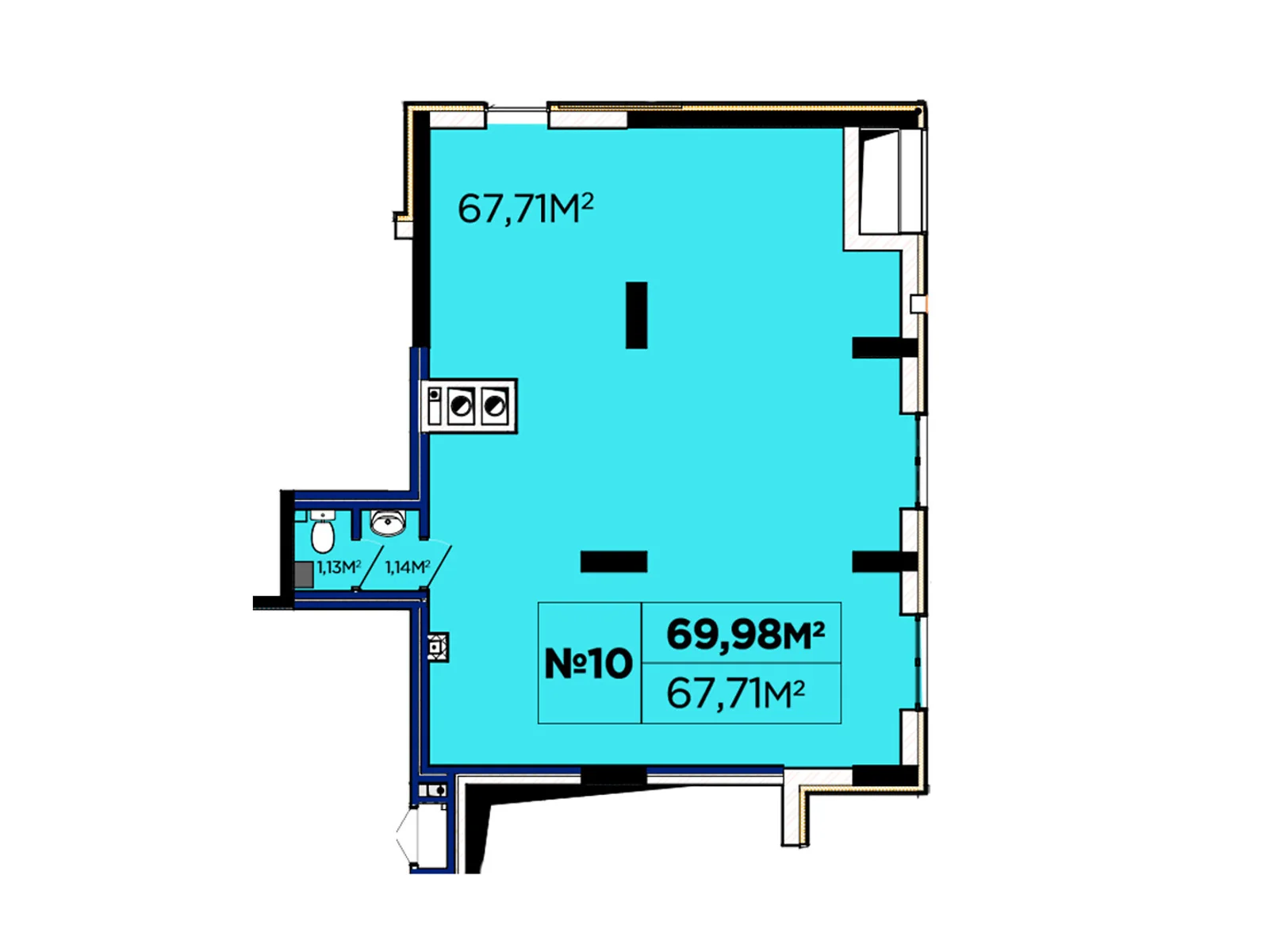 Продається офіс 69.98 кв. м в бізнес-центрі, цена: 52683 $