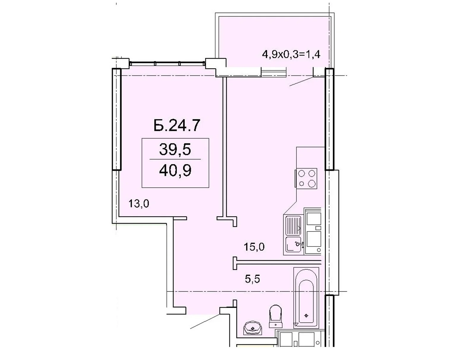 Продається 1-кімнатна квартира 40.9 кв. м у Одесі, Фонтанська дор., 25 - фото 1