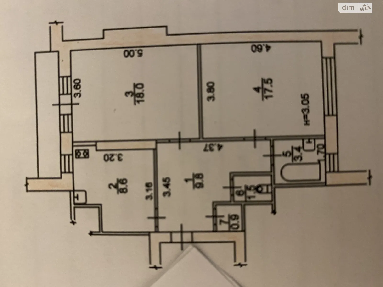 2-комнатная квартира 61 кв. м в Запорожье, цена: 25000 $