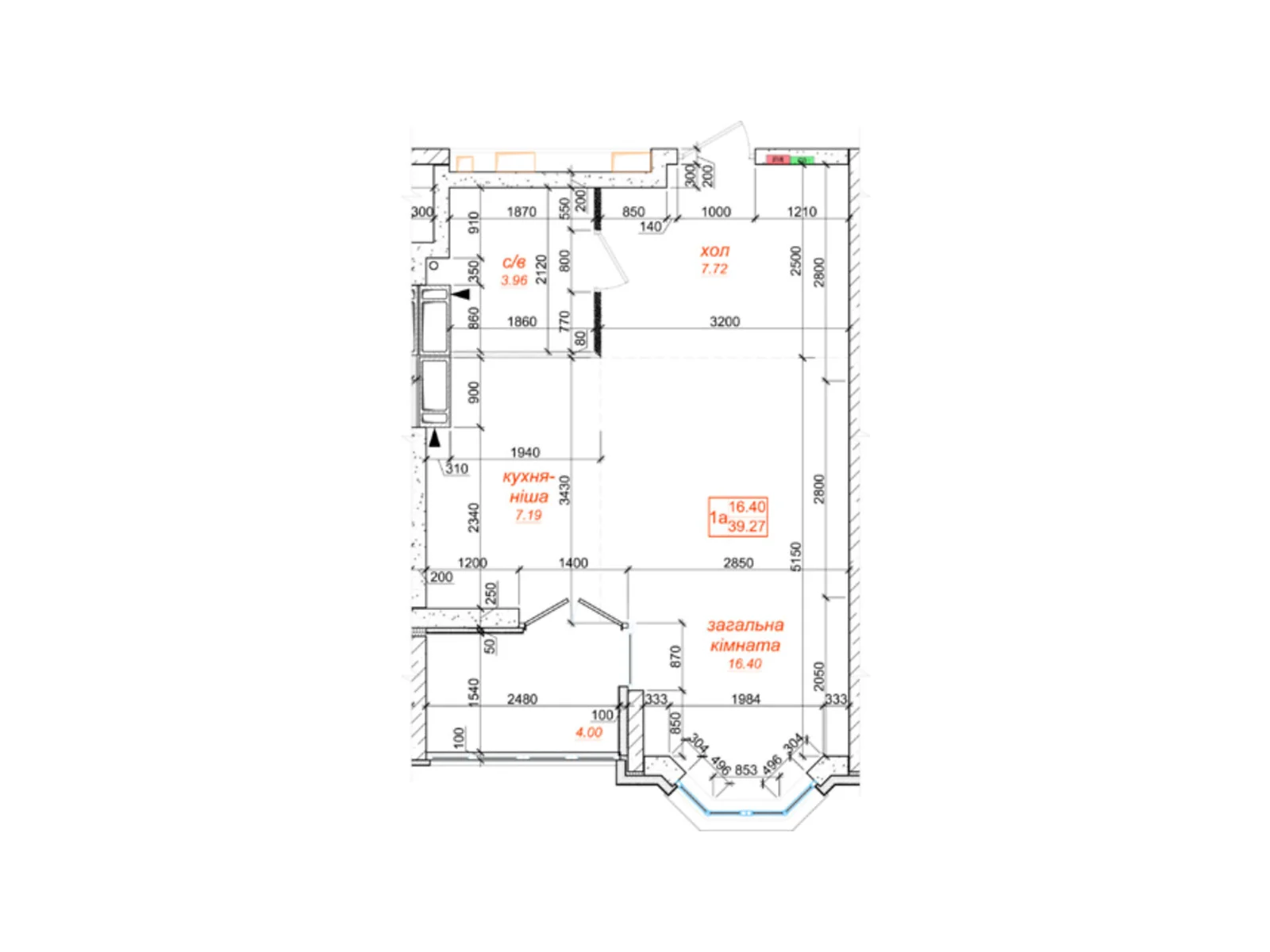 Продається 1-кімнатна квартира 39.27 кв. м у Новосілках, цена: 32184 $