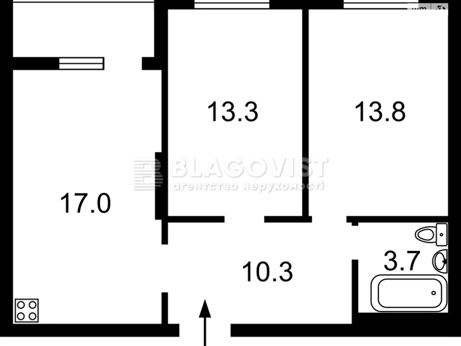 Продается 2-комнатная квартира 61.6 кв. м в Киеве, ул. Ревуцкого, 40Б - фото 1