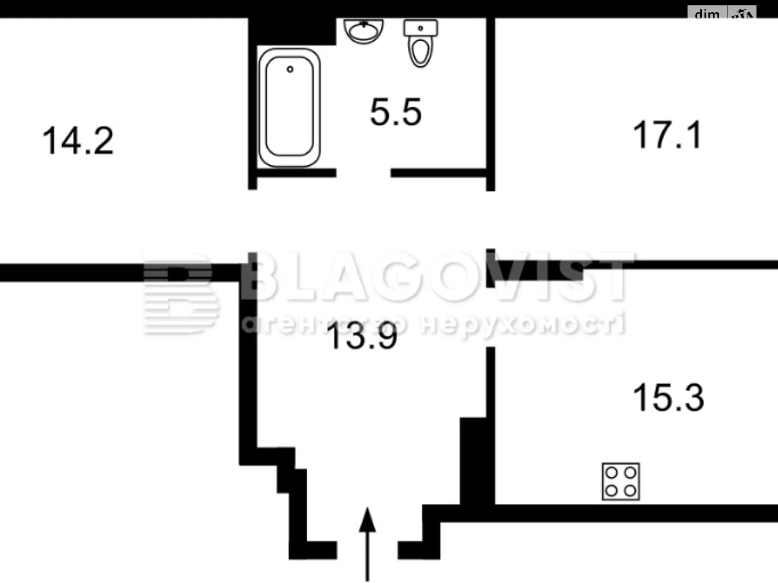 Продается 2-комнатная квартира 74.5 кв. м в Киеве, ул. Ревуцкого, 40В - фото 1