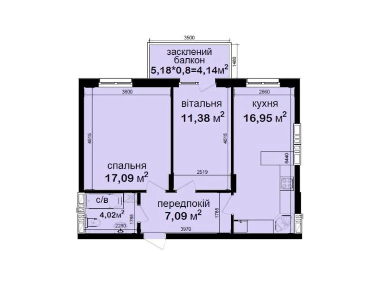 Продается 2-комнатная квартира 60.67 кв. м в Киеве, ул. Метрологическая, 107А - фото 1