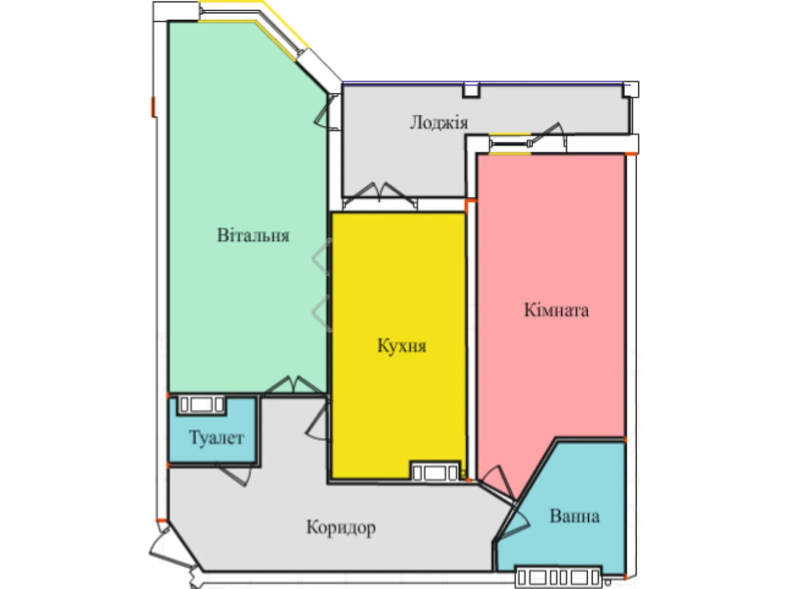 2-комнатная квартира 76.2 кв. м в Тернополе, просп. Злуки, 7 - фото 1