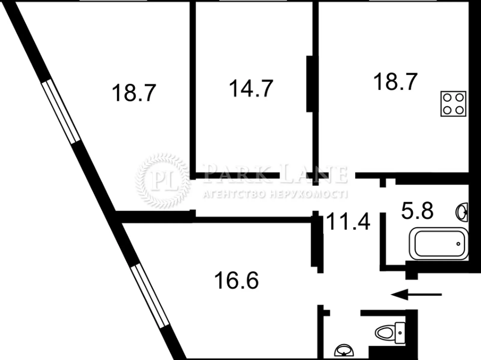 Продається 3-кімнатна квартира 89 кв. м у Києві, вул. Глибочицька, 73 - фото 1