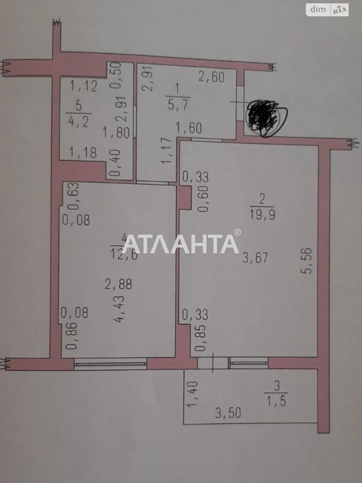 Продається 1-кімнатна квартира 44 кв. м у Лиманці, мас. Райдужний - фото 1