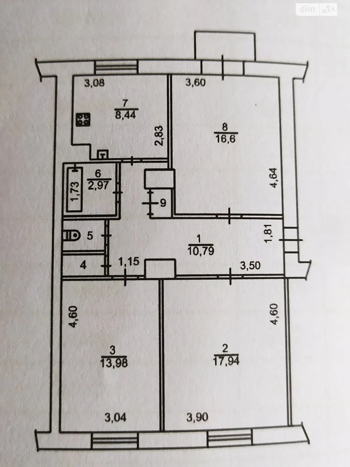 3-комнатная квартира 74 кв. м в Запорожье, ул. Сталеваров - фото 1