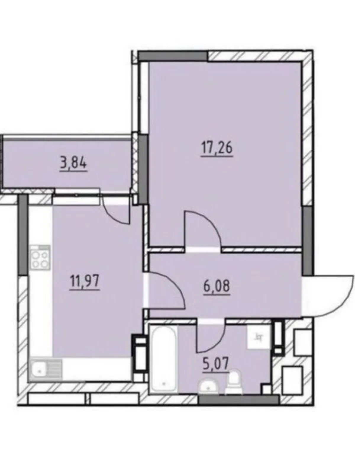 Продается 1-комнатная квартира 45 кв. м в Киеве, просп. Воздухофлотский, 56