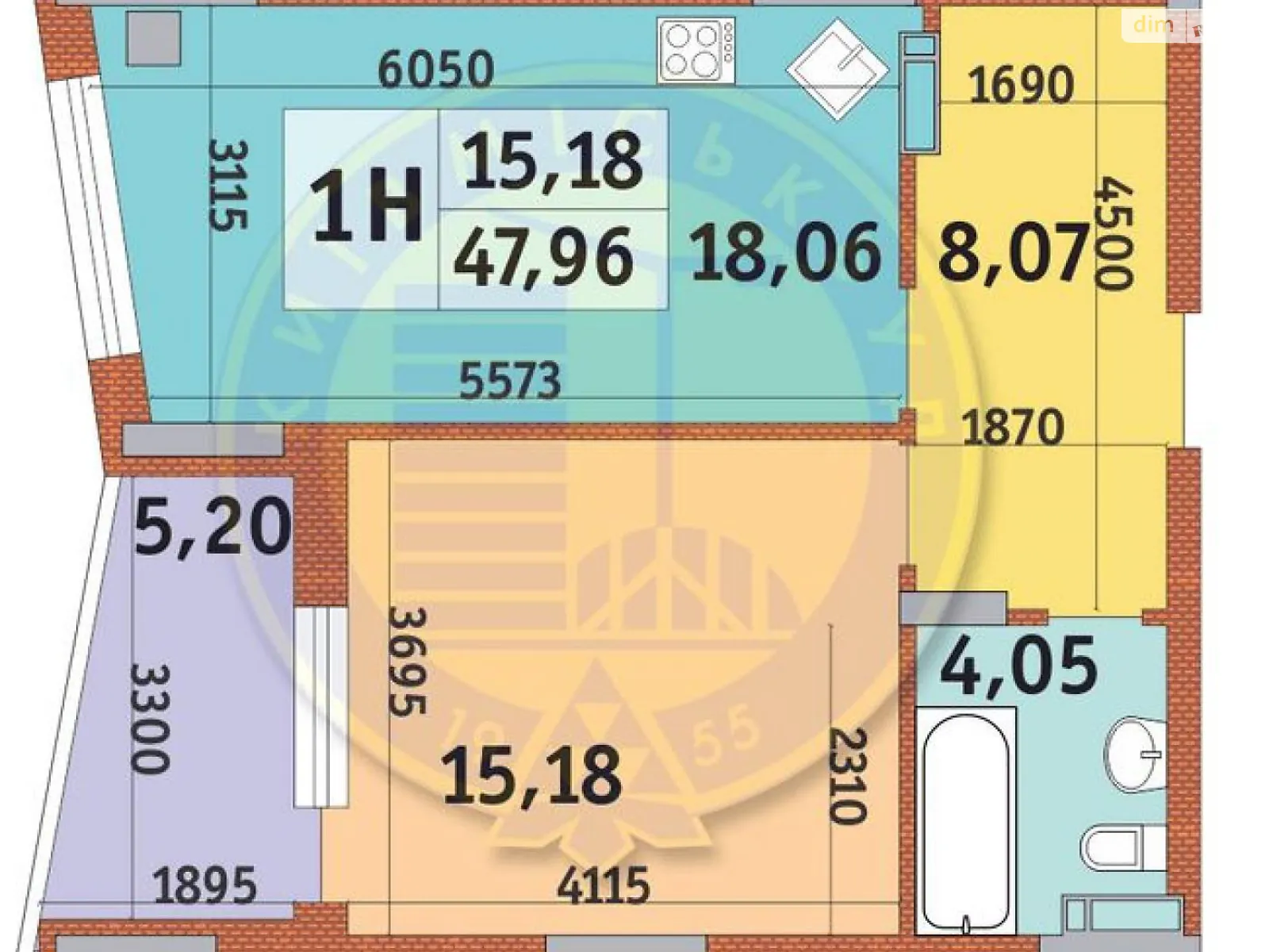 Продається 1-кімнатна квартира 48 кв. м у Києві, цена: 59500 $