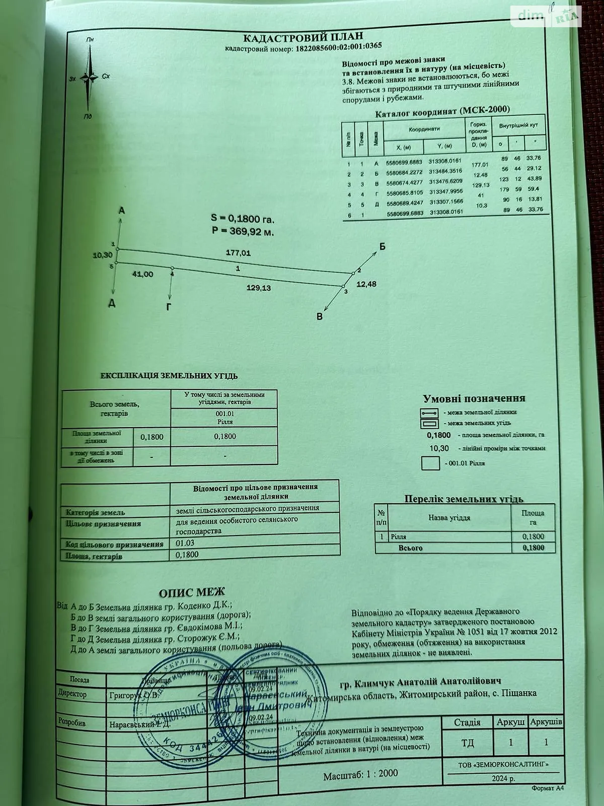 Продается земельный участок 18 соток в Житомирской области, цена: 11000 $