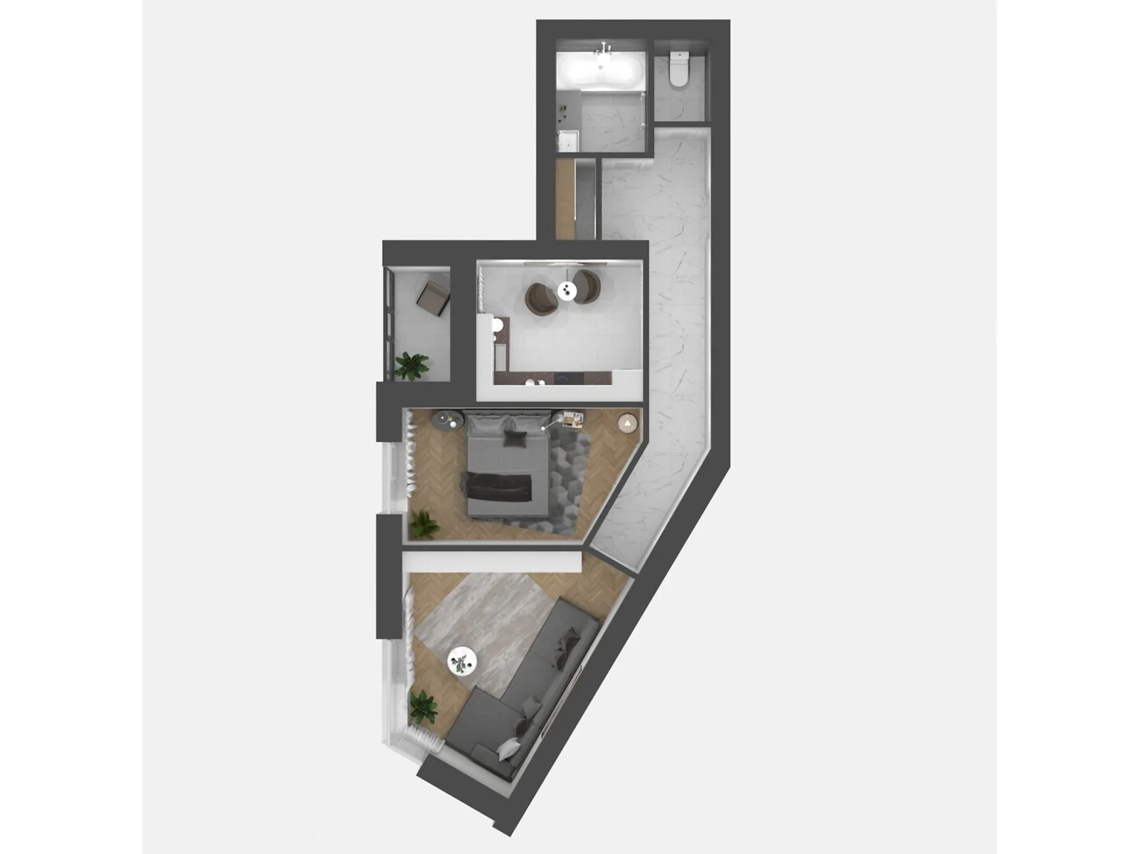 Продается 2-комнатная квартира 56.6 кв. м в Липинах, цена: 53972 $