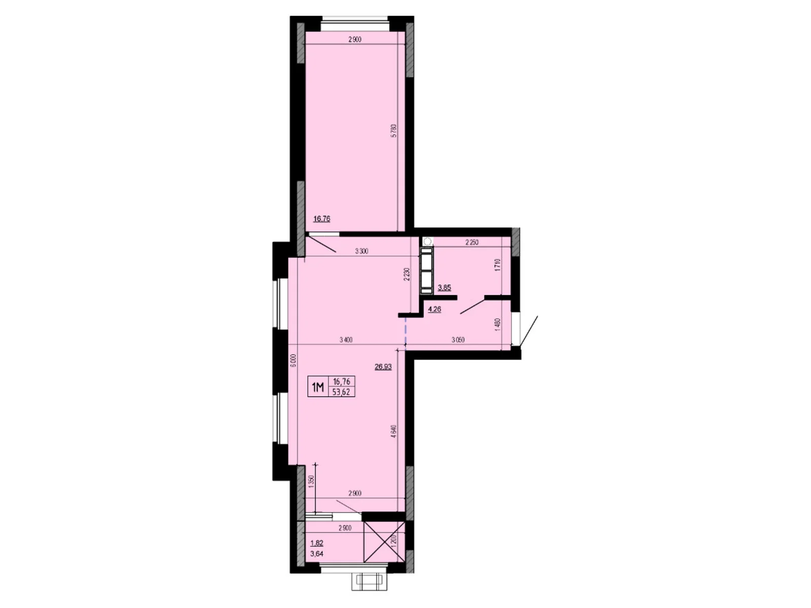 Продается 1-комнатная квартира 53.62 кв. м в Киеве, ул. Николая Кибальчича, 1 - фото 1