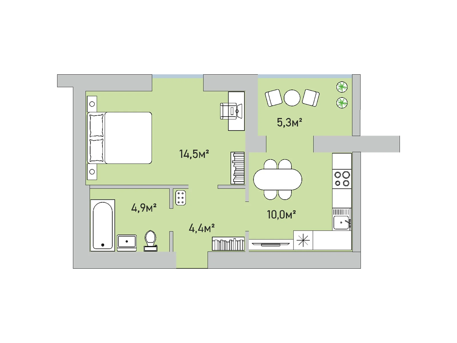 Продается 2-комнатная квартира 60 кв. м в Варашу, ул. Парковая, 10