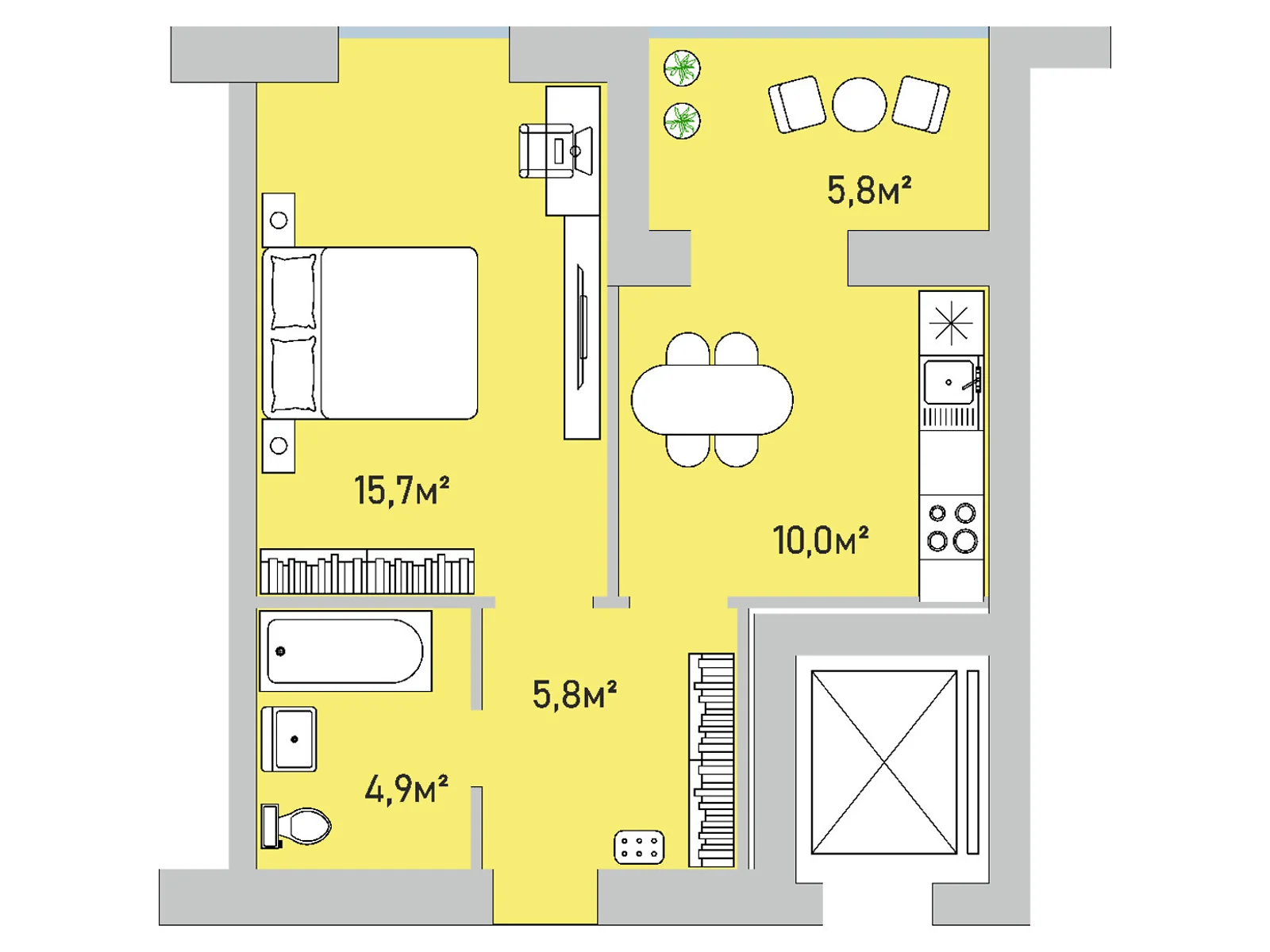 Продается 2-комнатная квартира 68.3 кв. м в Варашу, ул. Парковая, 10