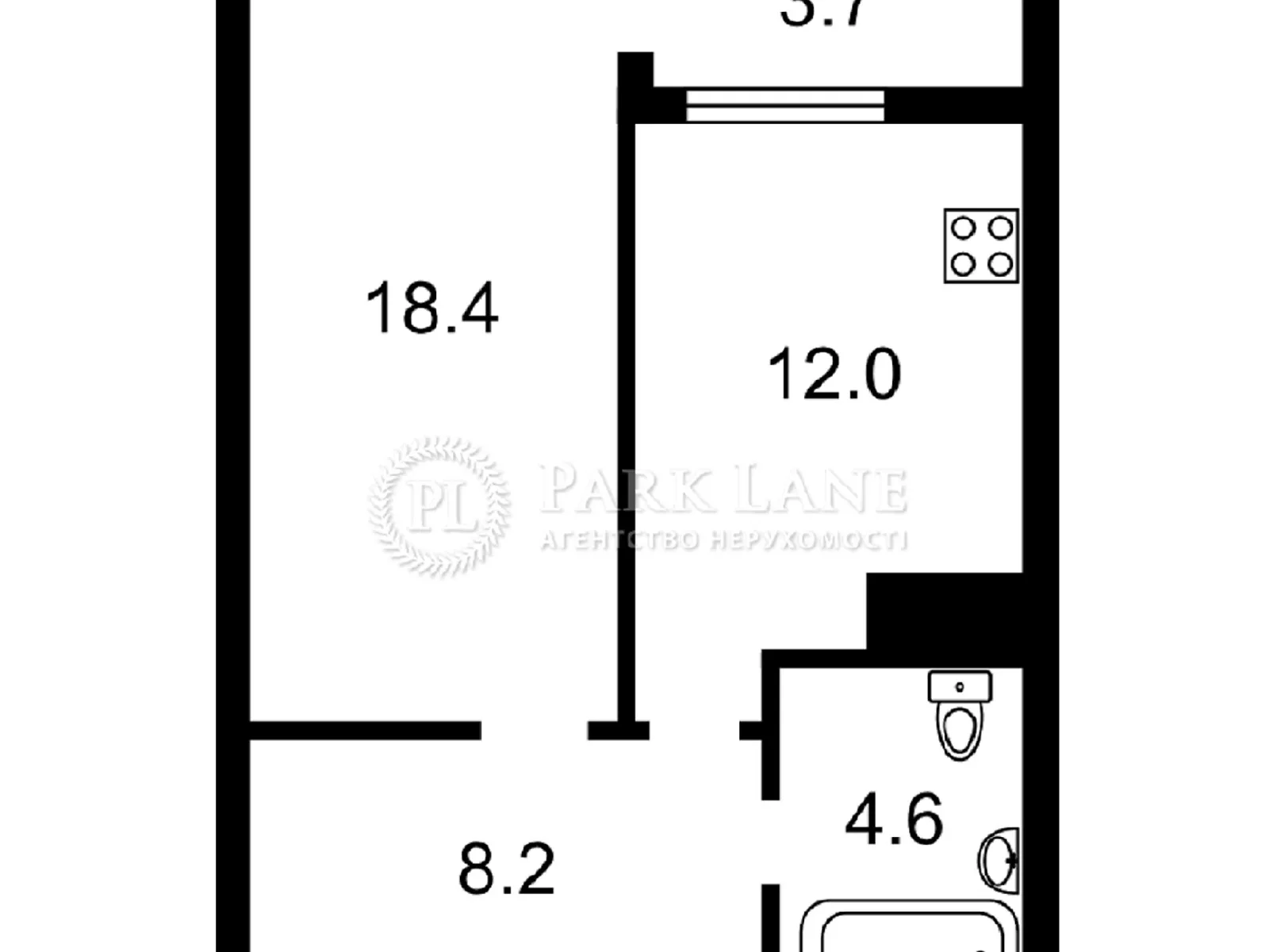 Продается 1-комнатная квартира 47 кв. м в Киеве, ул. Кудрявская, 24А