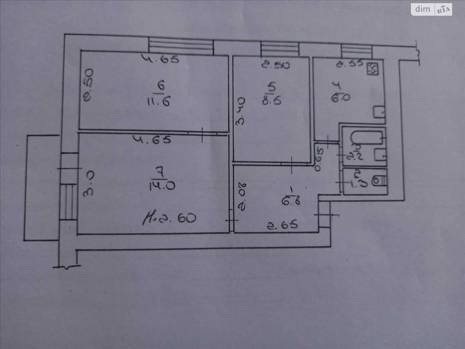 Продається 3-кімнатна квартира 51 кв. м у Полтаві, цена: 45000 $