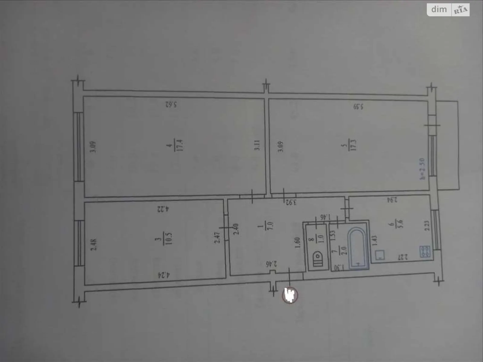 Продается 3-комнатная квартира 61 кв. м в Полтаве, пер. Латышева - фото 1