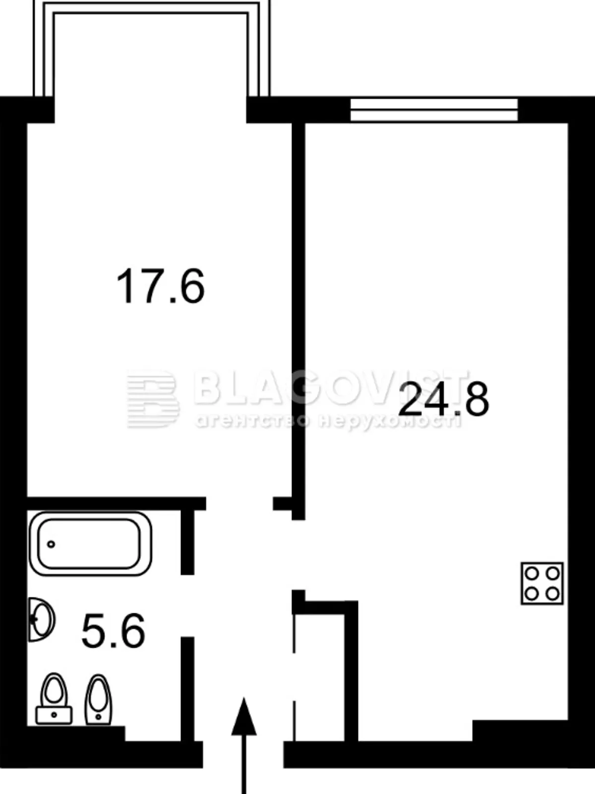 Продается 1-комнатная квартира 53.2 кв. м в Киеве, ул. Николая Пимоненко, 19