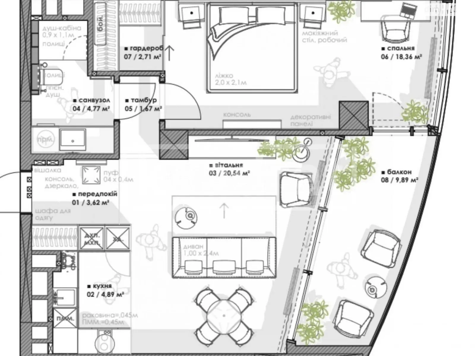 Сдается в аренду 2-комнатная квартира 67 кв. м в Киеве, цена: 2000 $ - фото 1