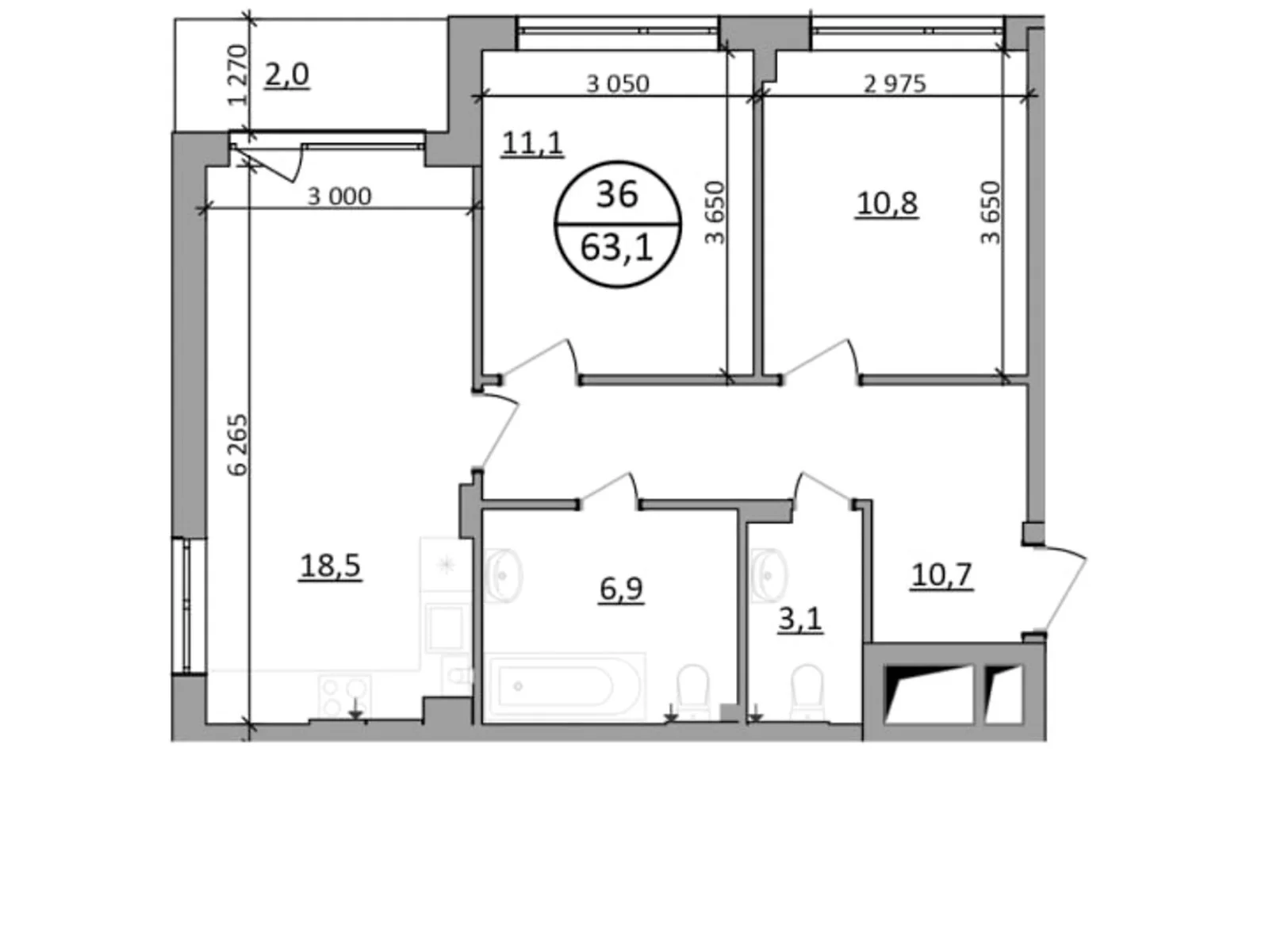 Продается 2-комнатная квартира 63.1 кв. м в Брюховичах, цена: 64677 $
