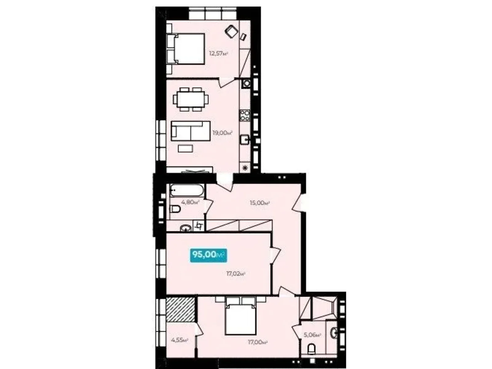 Продается 3-комнатная квартира 95 кв. м в Хмельницком, ул. Нижняя Береговая