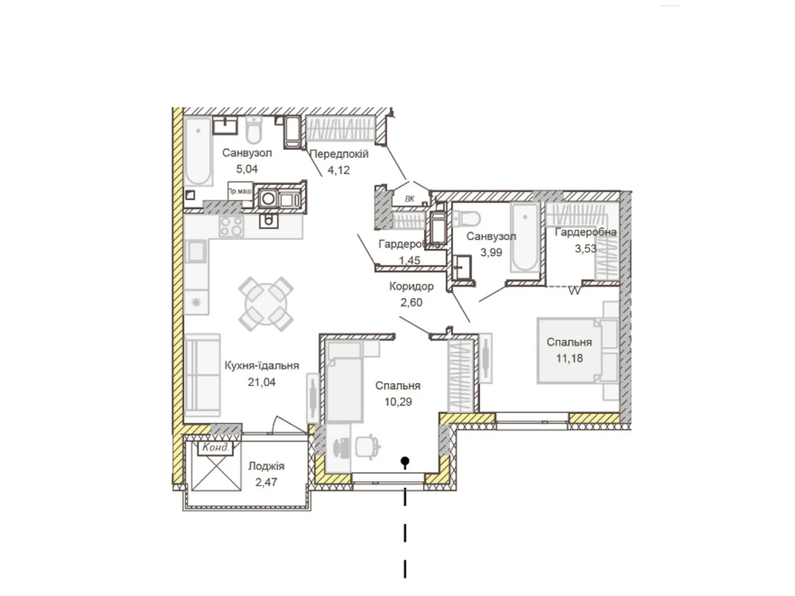 Продается 2-комнатная квартира 65.71 кв. м в Ровно, цена: 86000 $