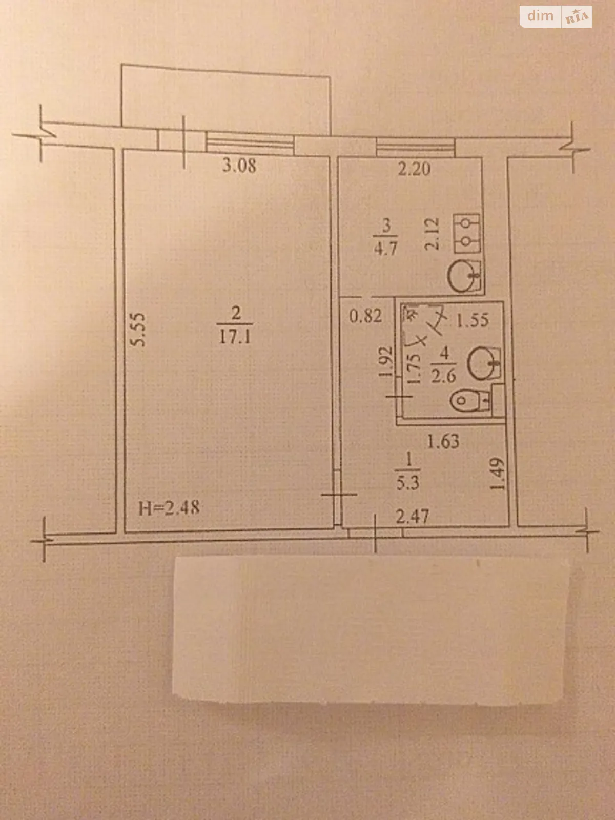 Продается 1-комнатная квартира 30 кв. м в Харькове, цена: 21000 $