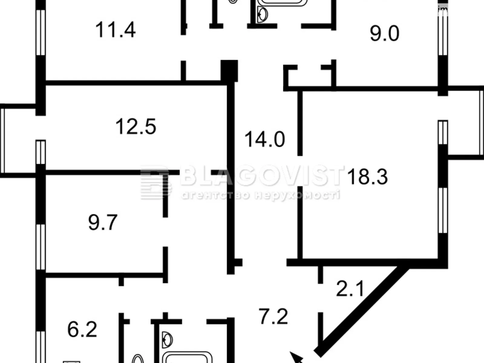 Продается 3-комнатная квартира 118 кв. м в Киеве, ул. Щекавицкая, 42/48