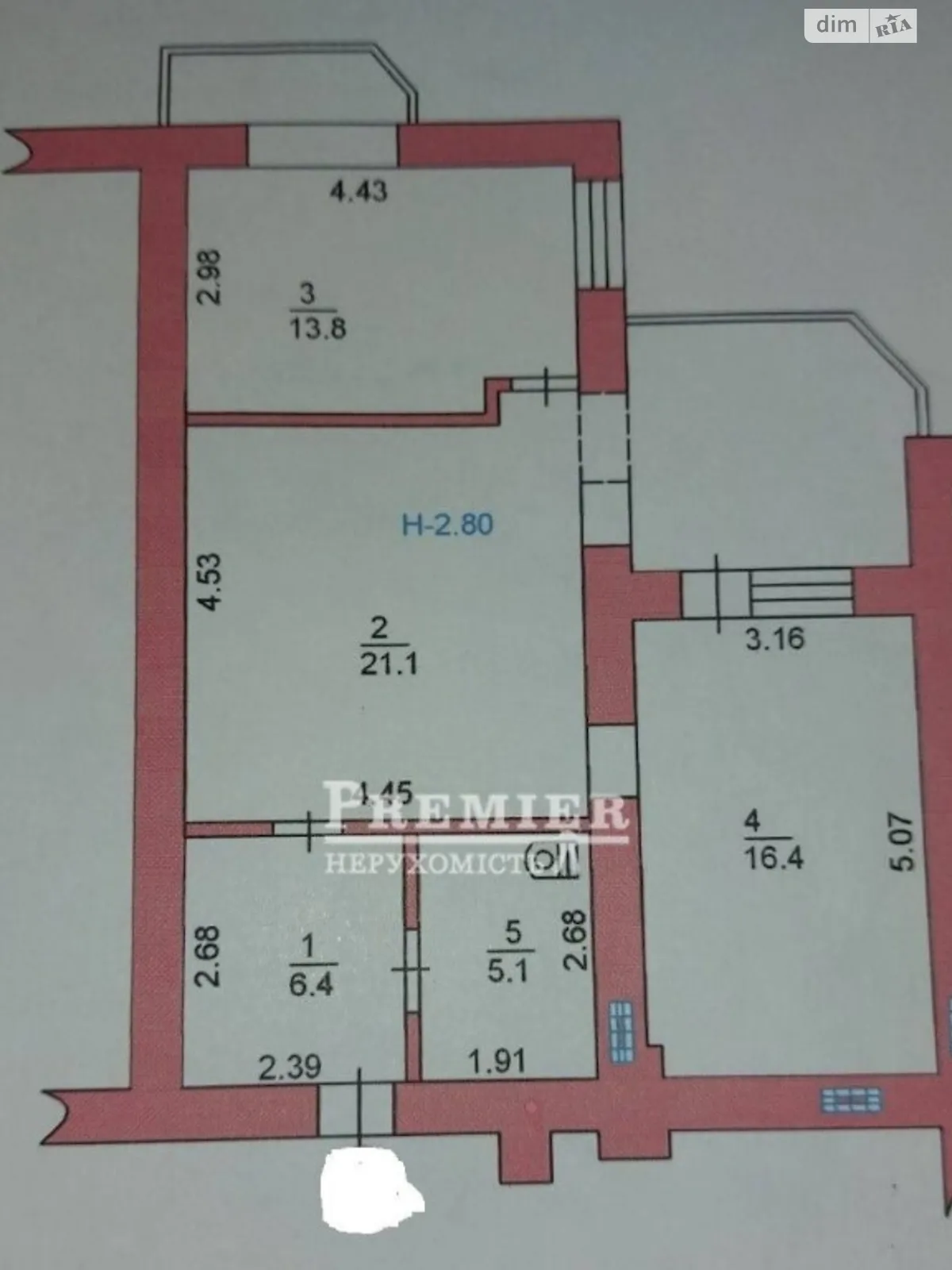 Продается 2-комнатная квартира 74.4 кв. м в Черноморске, ул. Парусная