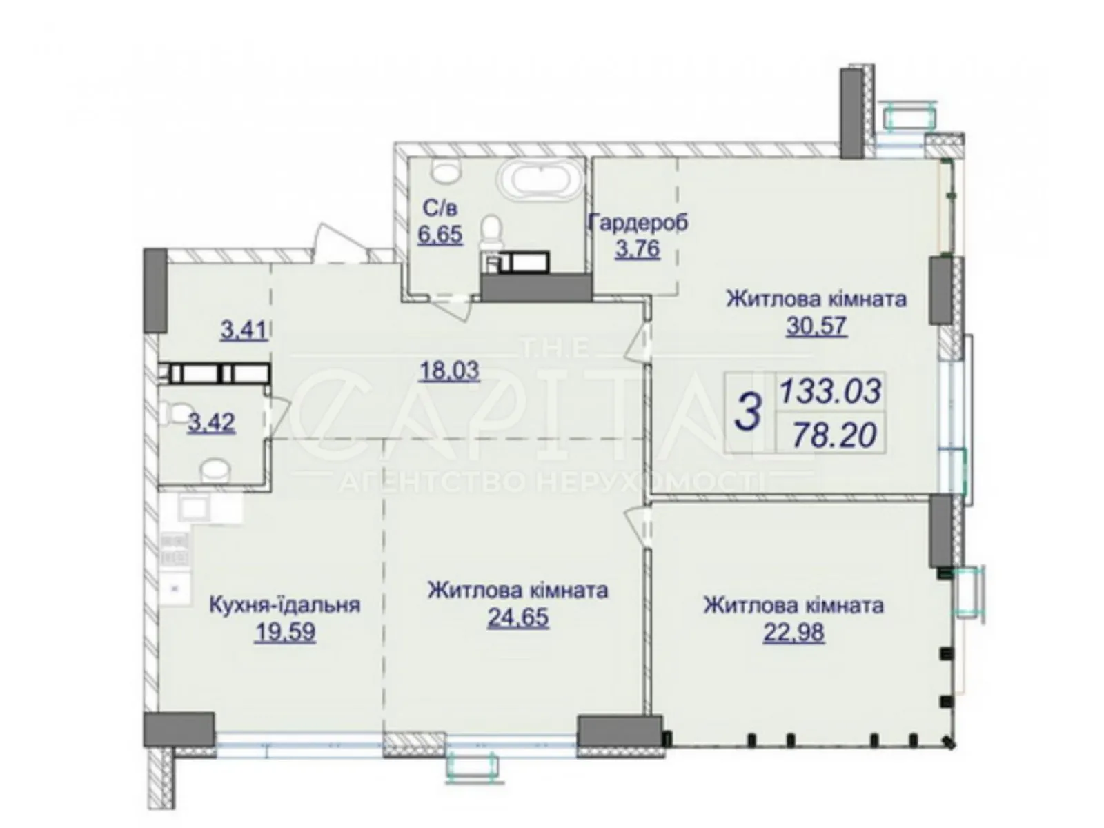 Продается 3-комнатная квартира 133.03 кв. м в Киеве, ул. Андрея Верхогляда(Драгомирова), 20А - фото 1