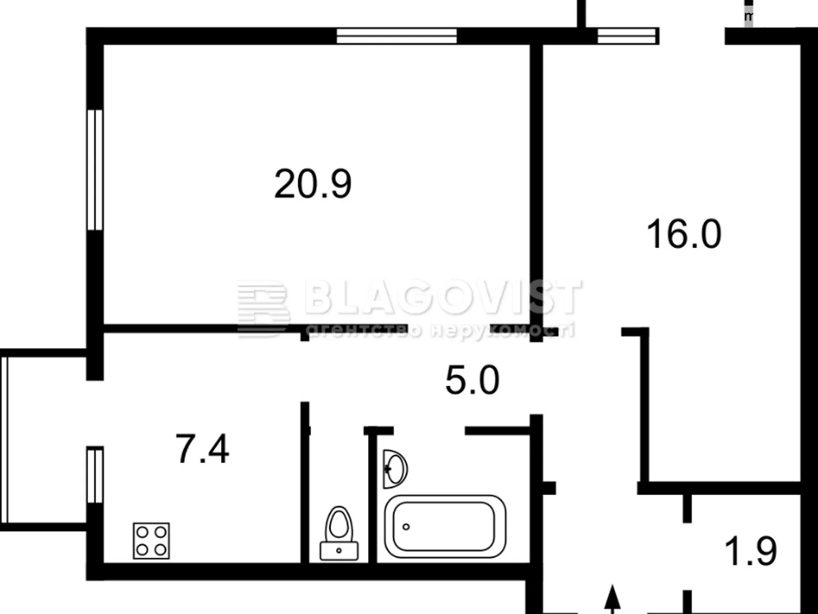 Продается 2-комнатная квартира 58 кв. м в Киеве, ул. Лабораторная, 33/37