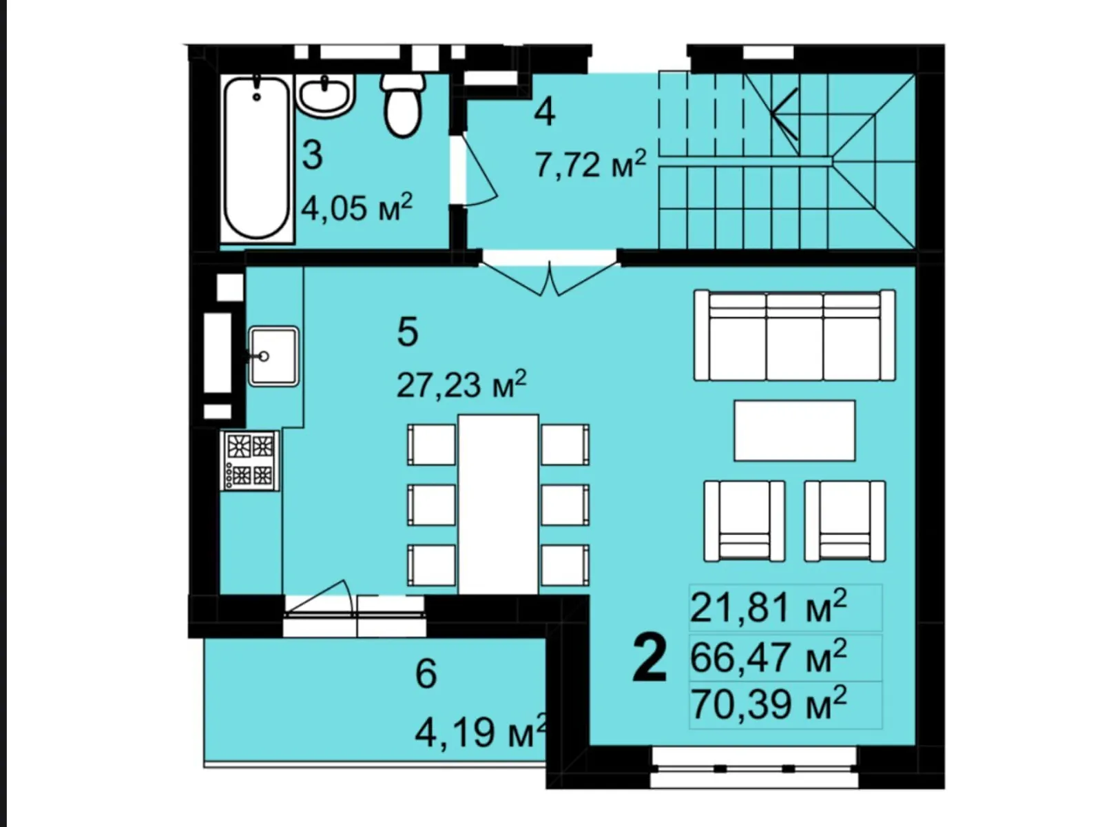 Продается 2-комнатная квартира 70.39 кв. м в Львове, ул. Щирецкая, 30 - фото 1