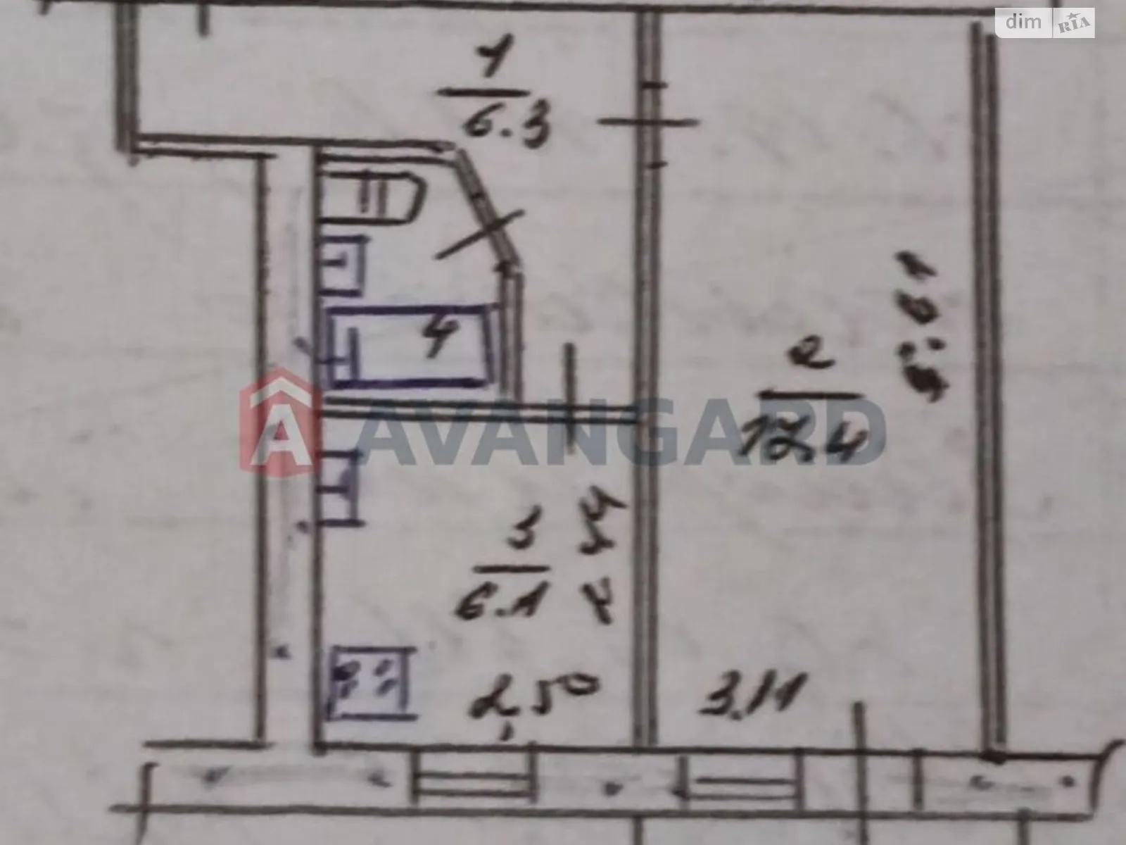 1-комнатная квартира 32 кв. м в Запорожье, ул. Парамонова, 4 - фото 1