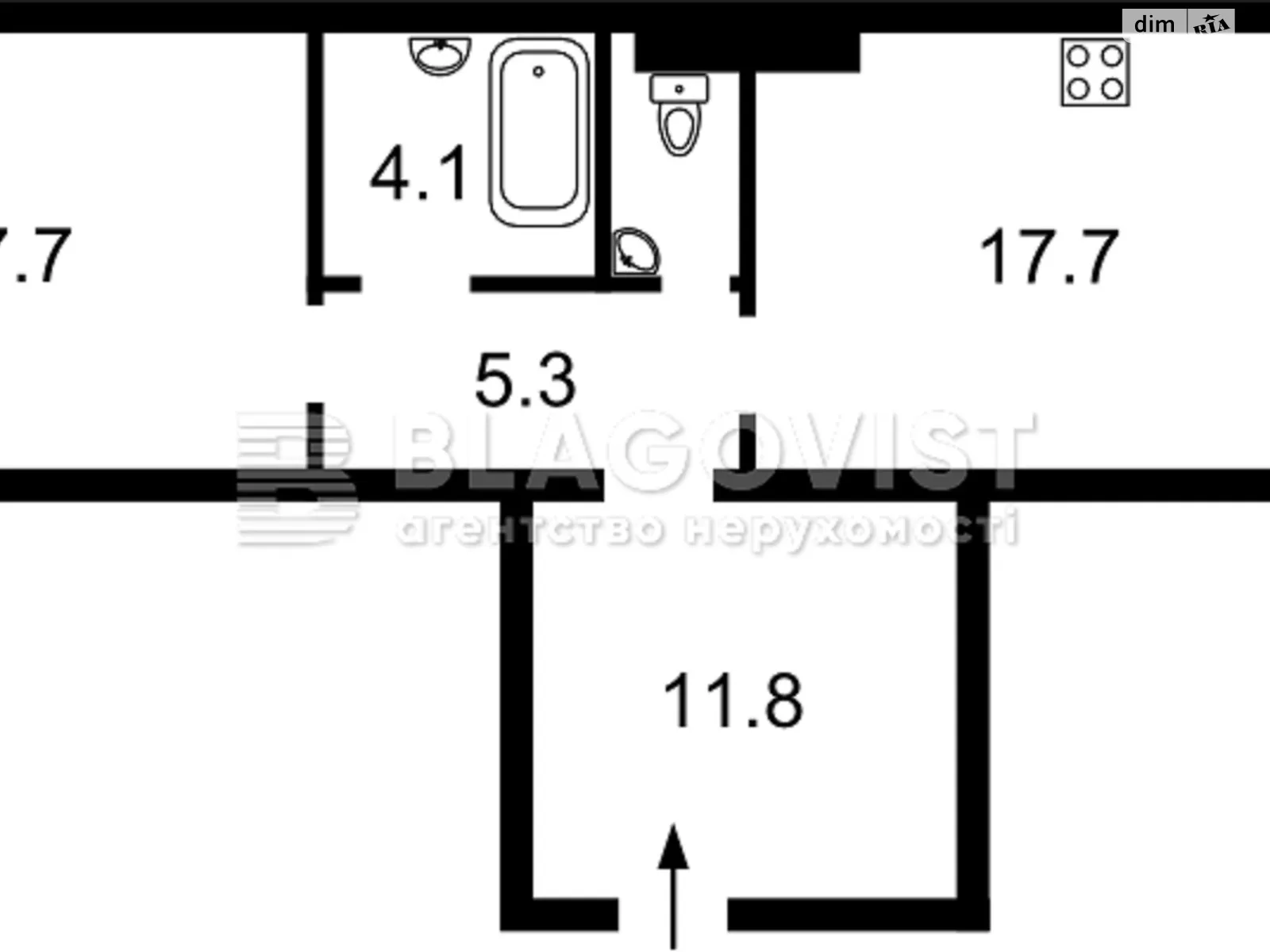 Продается 1-комнатная квартира 61 кв. м в Киеве, пер. Балтийский, 5