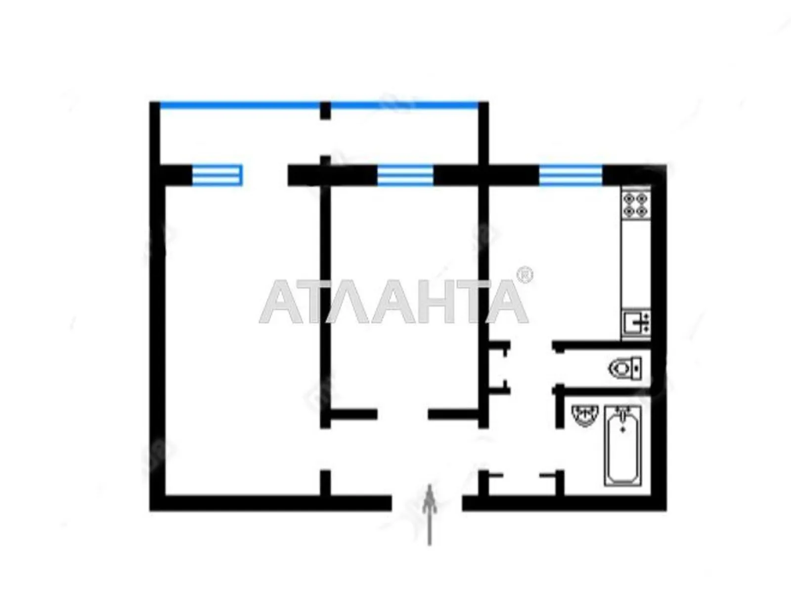 Продается 2-комнатная квартира 54.27 кв. м в Киеве, пер. Апрельский, 8