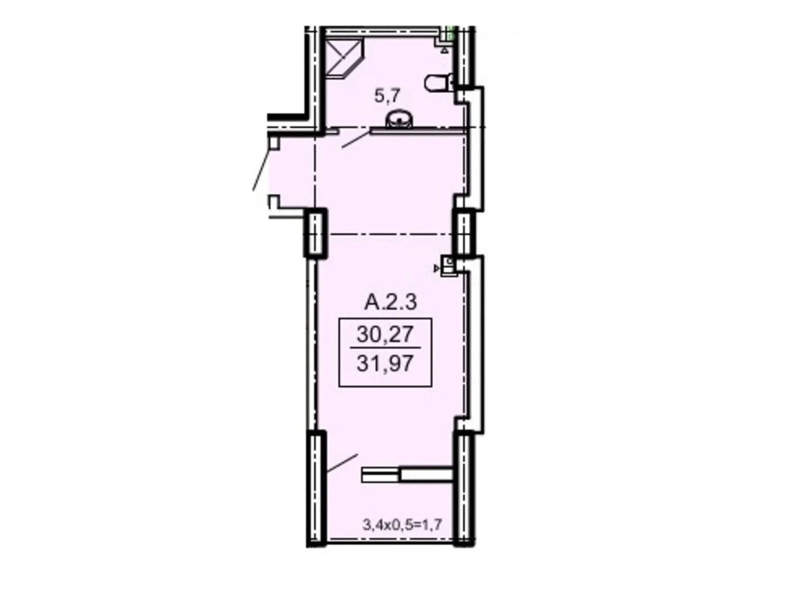 Продается 1-комнатная квартира 31.83 кв. м в Одессе, Фонтанская дор., 25