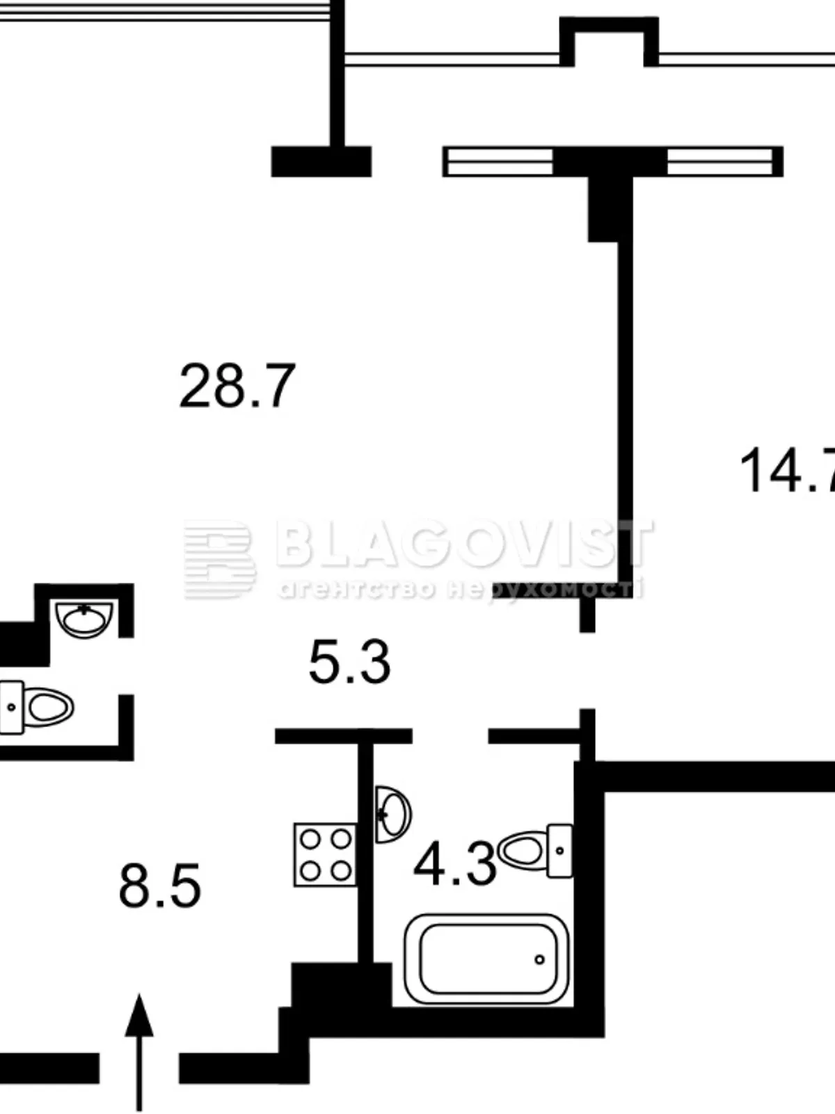 Продается 2-комнатная квартира 63 кв. м в Киеве, ул. Кустанайская, 13А