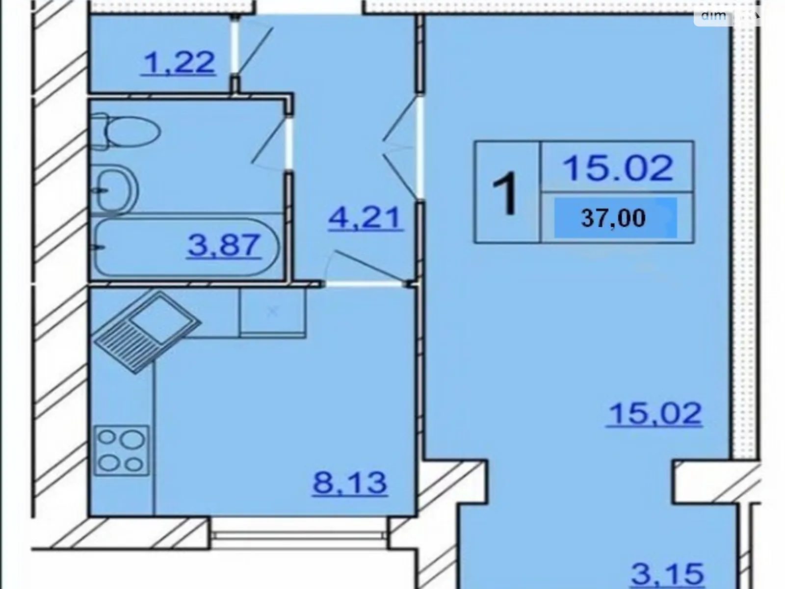 Продается 1-комнатная квартира 34 кв. м в Хмельницком, цена: 25700 $