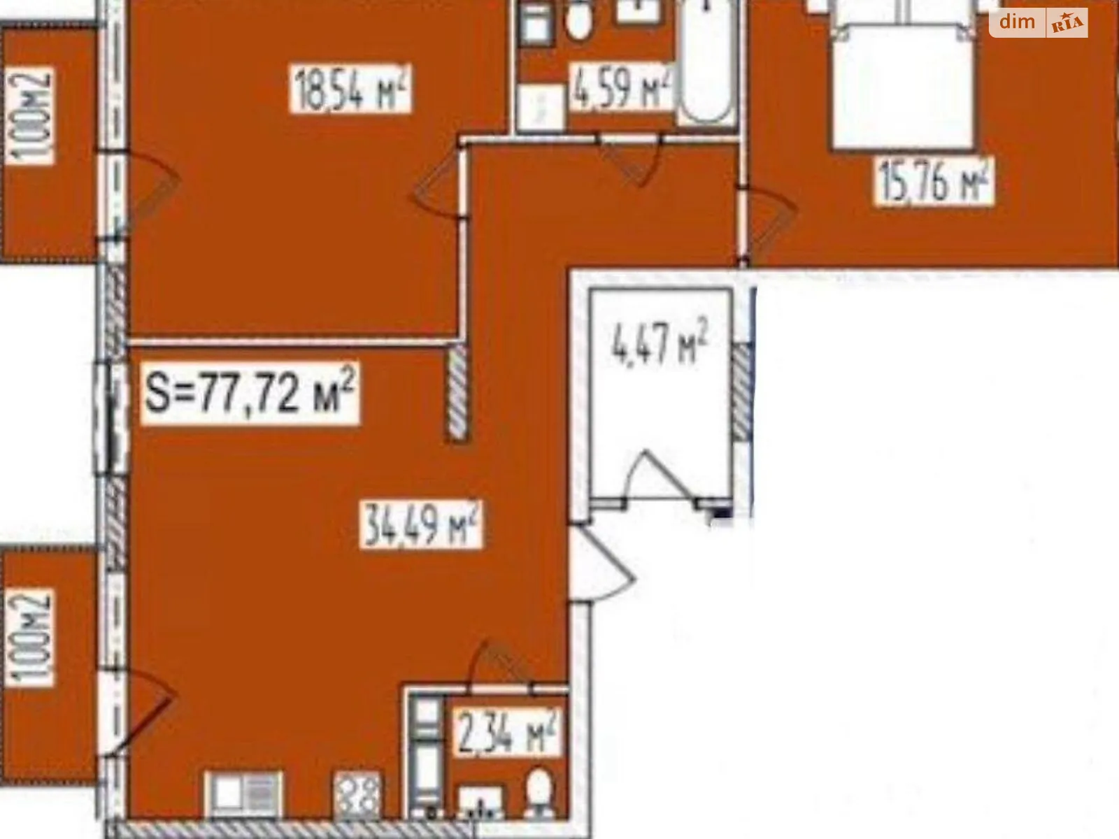 Продается 3-комнатная квартира 77 кв. м в Ужгороде, цена: 70000 $