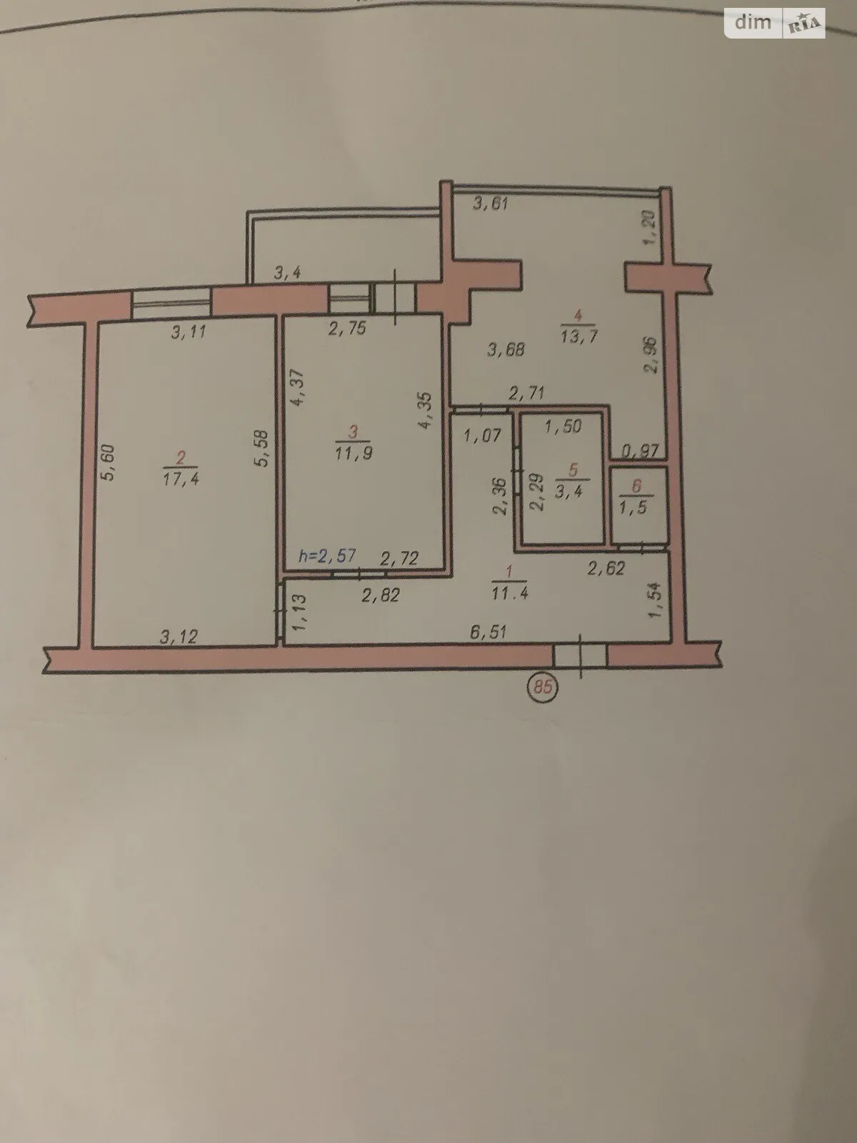 Продается 2-комнатная квартира 62.7 кв. м в Хмельницком, цена: 33000 $