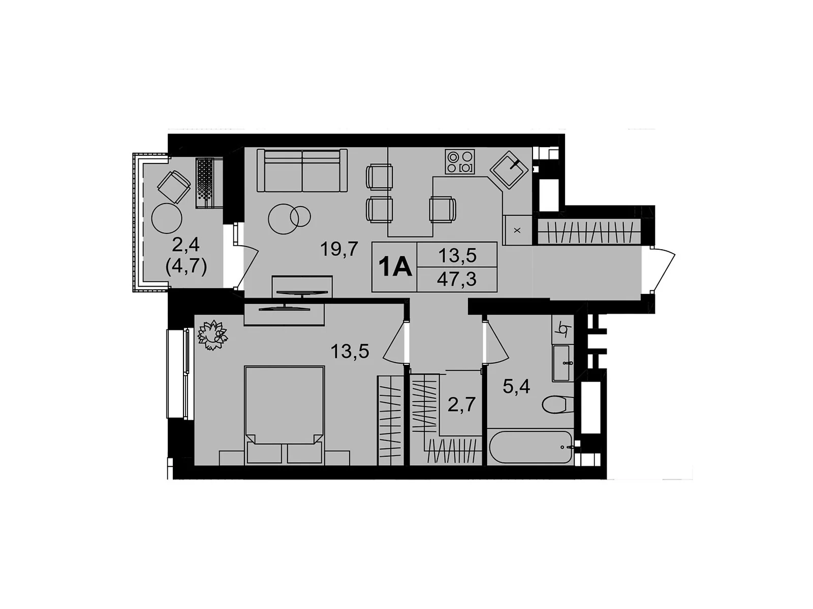 Продается 1-комнатная квартира 48 кв. м в Виннице, пер. Кирпичный, 12